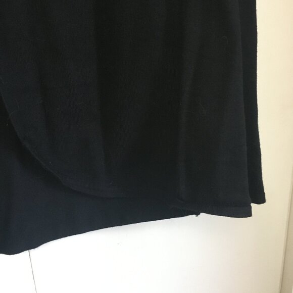 Cyrus Black Rayon Open Cardigan Size Large | Rounded Hem Career Wear Sweater - Picture 6 of 10